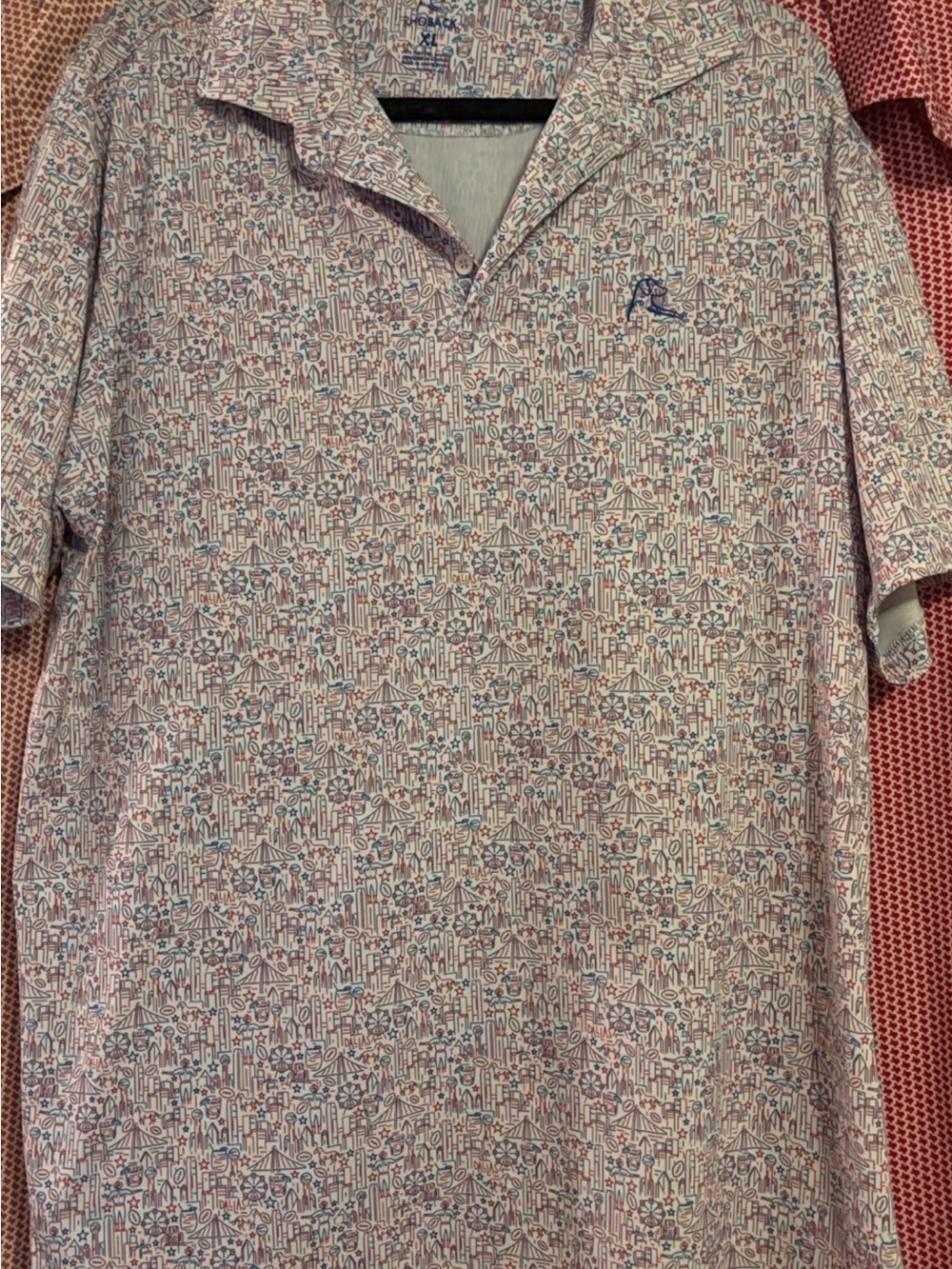 Rhoback Multicolor Texas Geo-Print Short Sleeve Polo